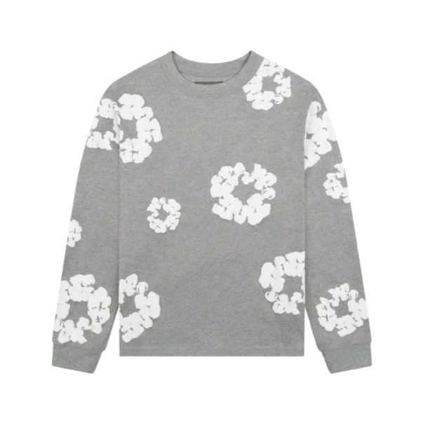 Denim Tears Grey Cotton Wreath Long Sleeve T-Shirt