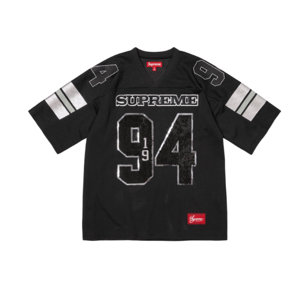 Supreme Black Sequin Football Jersey