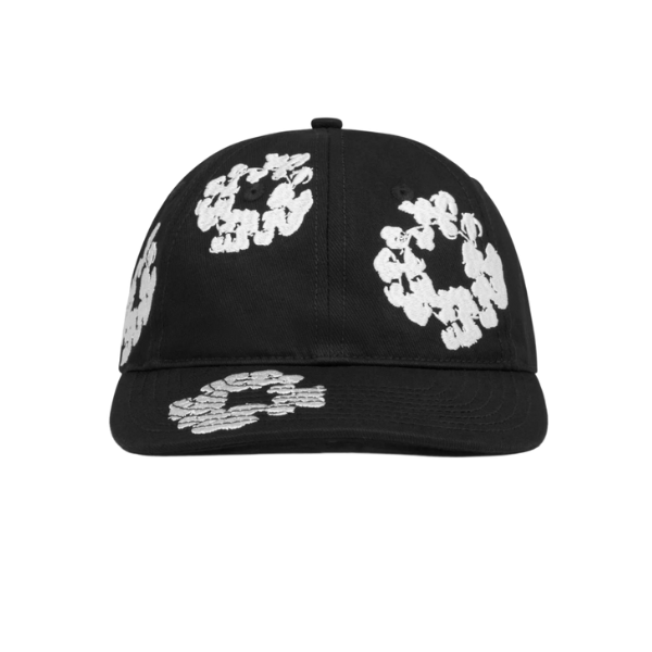 Denim Tears Black Cotton Wreath Hat