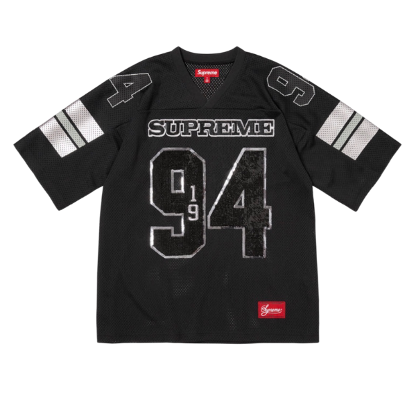 Supreme Black Sequin Football Jersey