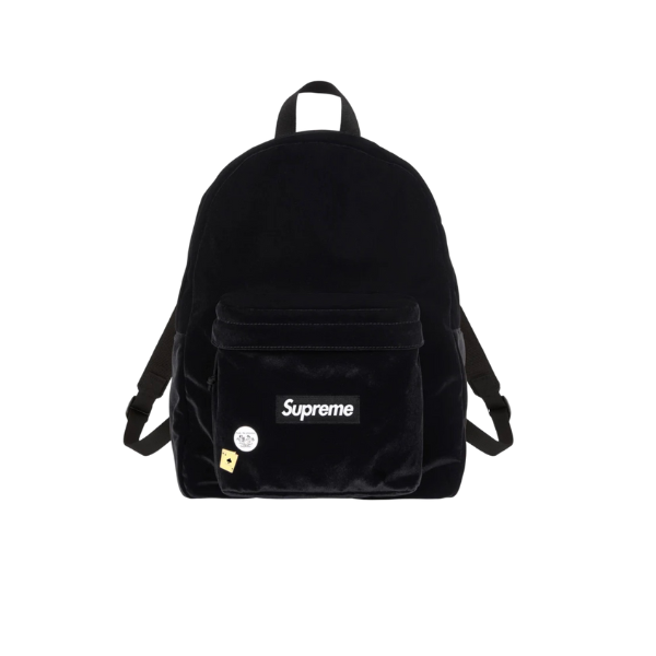 Supreme Black Velvet Backpack