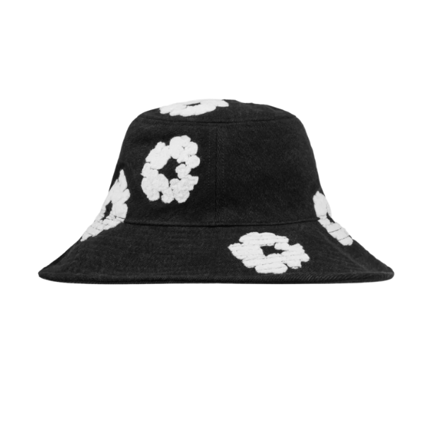 Denim Tears Black Denim Cotton Wreath Bucket Hat