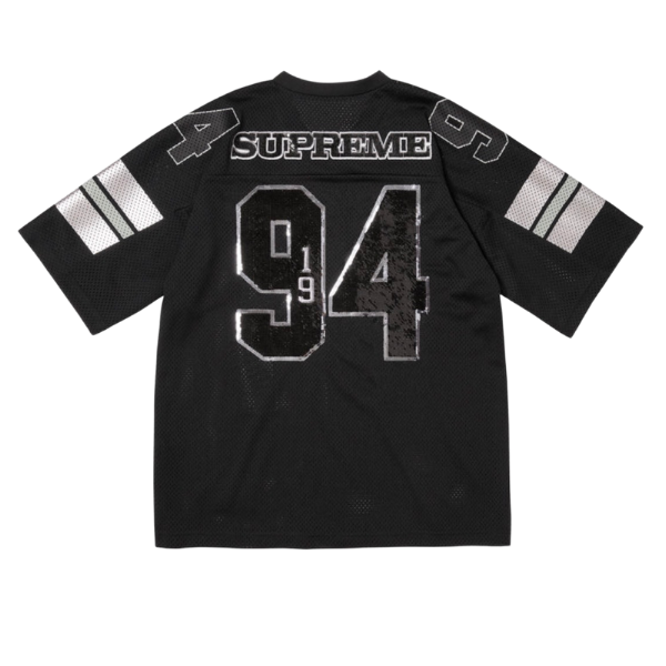Supreme Black Sequin Football Jersey