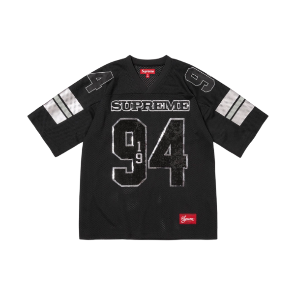 Supreme Black Sequin Football Jersey