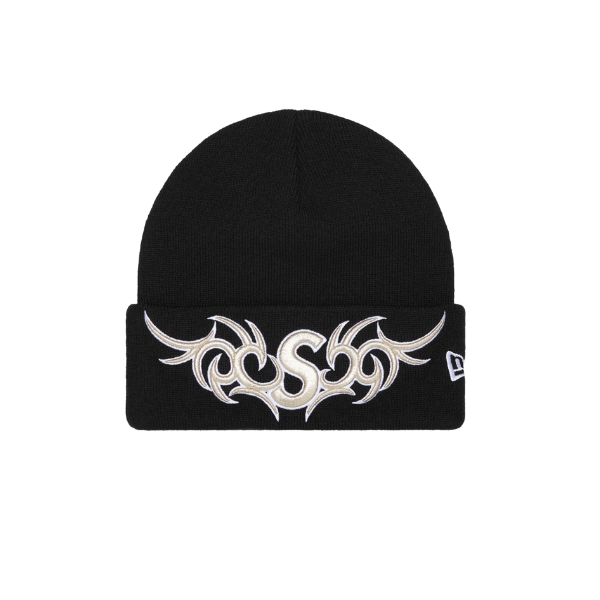 Supreme Black Tribal S Logo Beanie