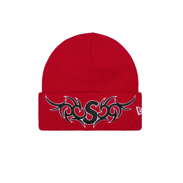 Supreme Red Tribal S Logo Beanie