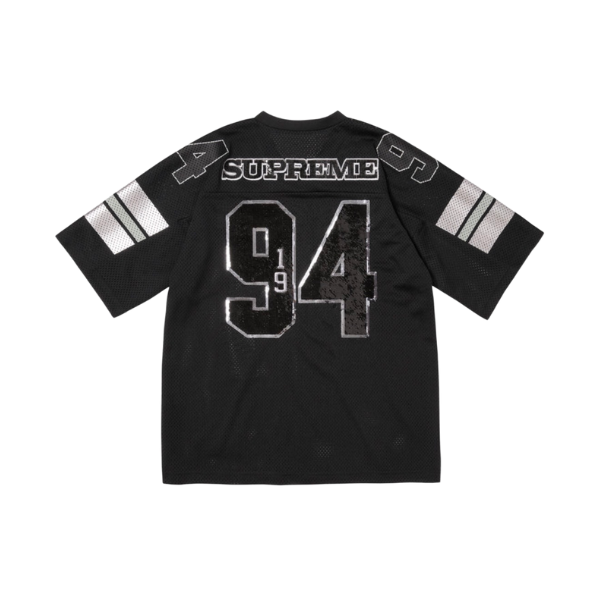 Supreme Black Sequin Football Jersey